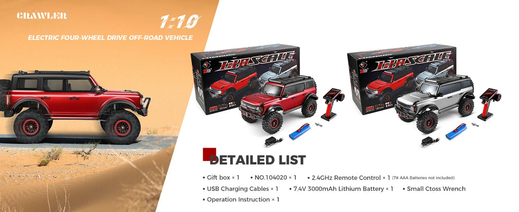 WLtoys 104020 1/10 Scale Professional 4WD RC Off-Road Crawler – 45 Min Runtime Upgrade