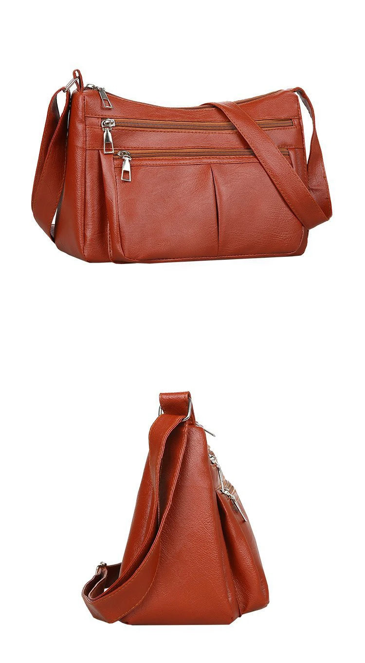 Korean Soft Leather Crossbody Shoulder Bag – Luxury Designer Tote for Women