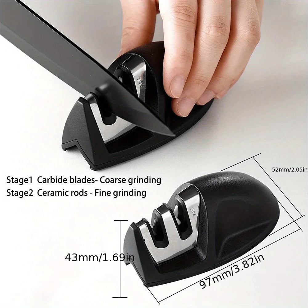 7-Piece Black Professional Chef Knife Set with Acrylic Holder – High Carbon Stainless Steel, Non-Stick Blades