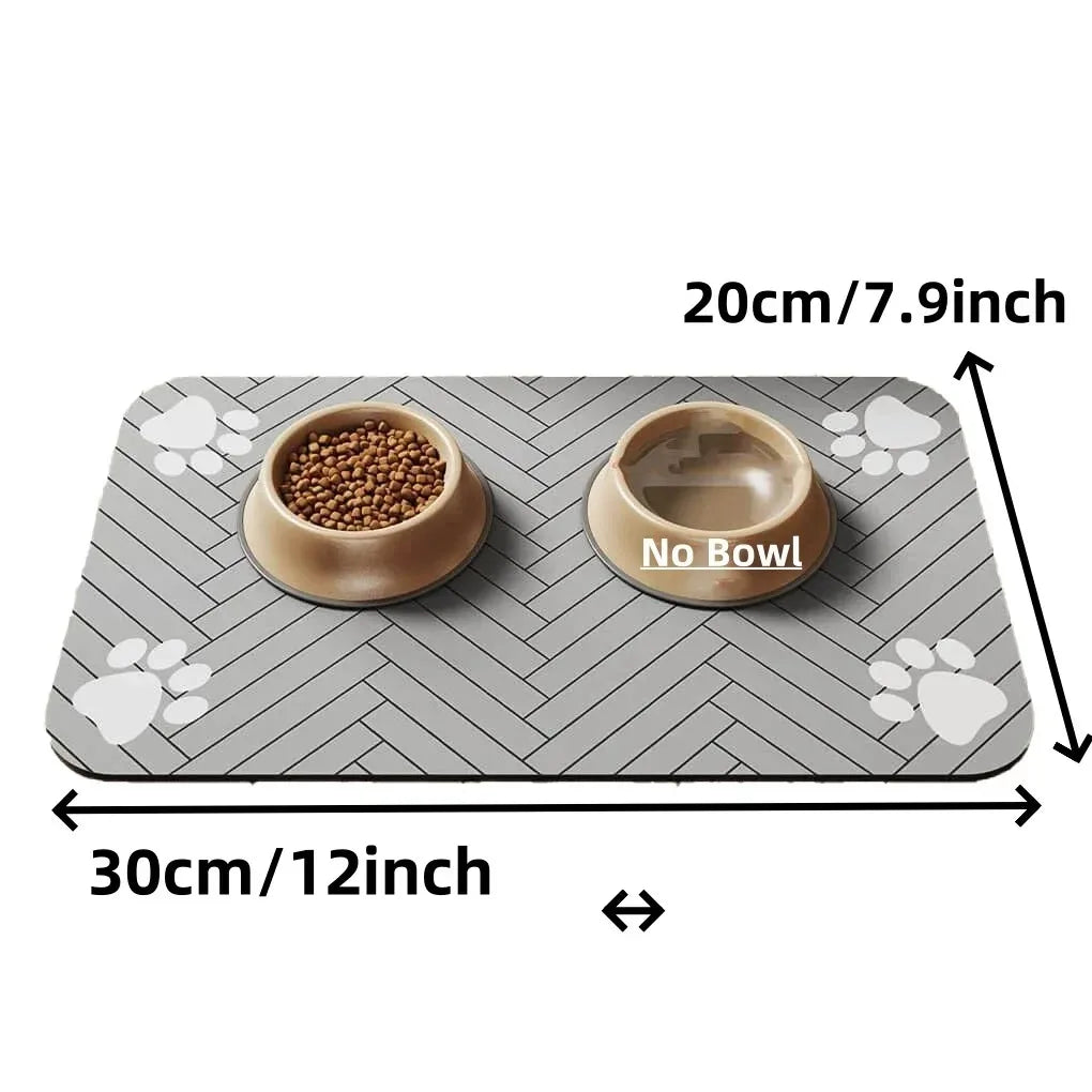 Absorbent Quick-Dry Pet Feeding Mat with Rubber Backing
