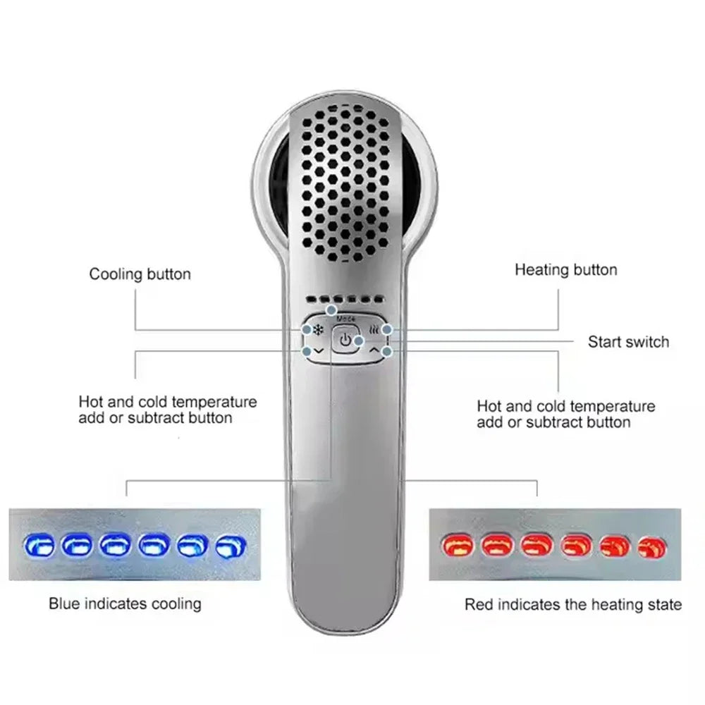 Hot & Cold Facial Hammer Skin Rejuvenation Device – Pore Tightening, Lifting & Anti-Aging Face Massager