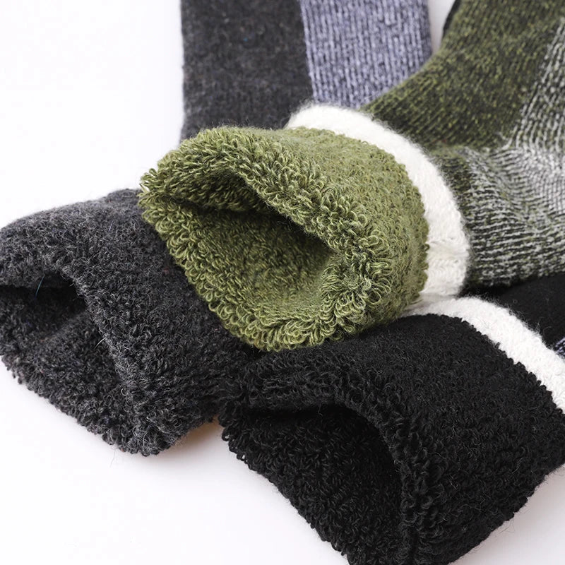 Men's Thick Wool-Blend Crew Socks, 3 Pairs