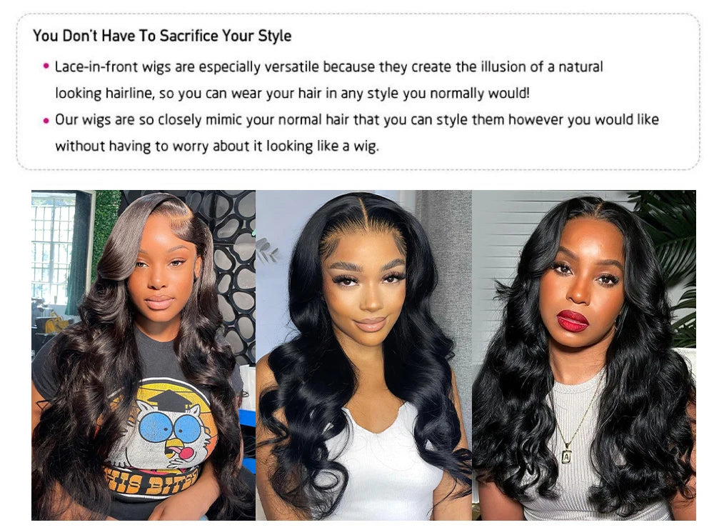 200 Density Body Wave Lace Front Wig | 13x4 13x6 360 Lace 5x5 HD Transparent Pre-Plucked Brazilian Human Hair