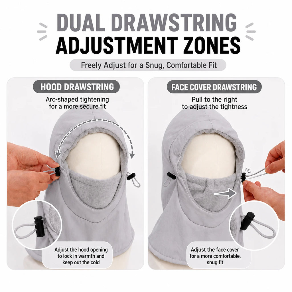 Kids' Fleece Winter Hood with Face and Neck Cover