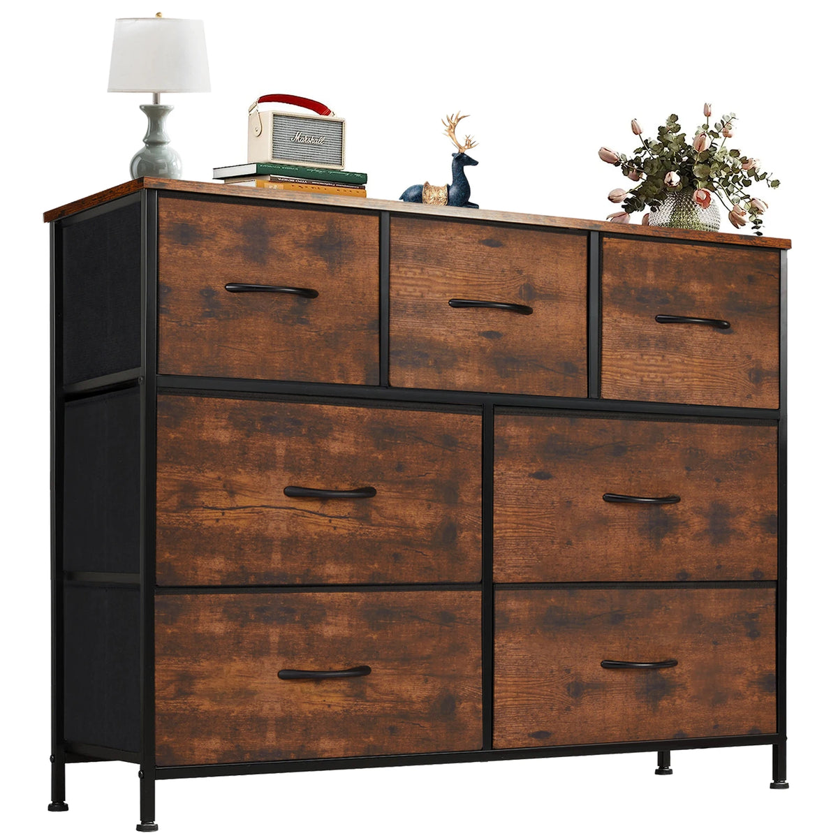 JHK 7-Drawer Dresser & Storage Chest – Fabric Drawers, Clothes Organizer for Bedroom & Living Room