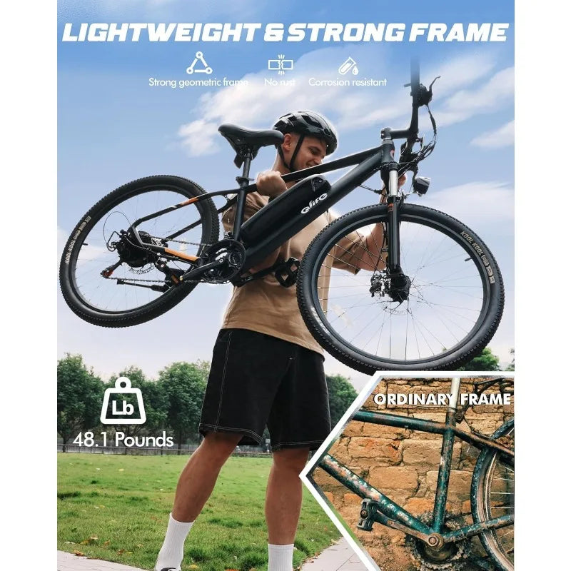 Qlife Racer Electric Bike for Adults – 21-Speed Mountain Ebike, 750W Motor, 40-Mile Range