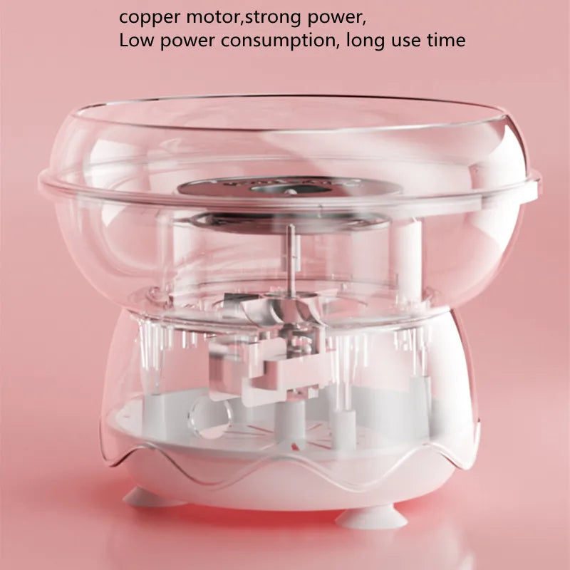 Kids DIY Cotton Candy Machine — Portable with Large Splash-Proof Plate, Hard & Sugar-Free