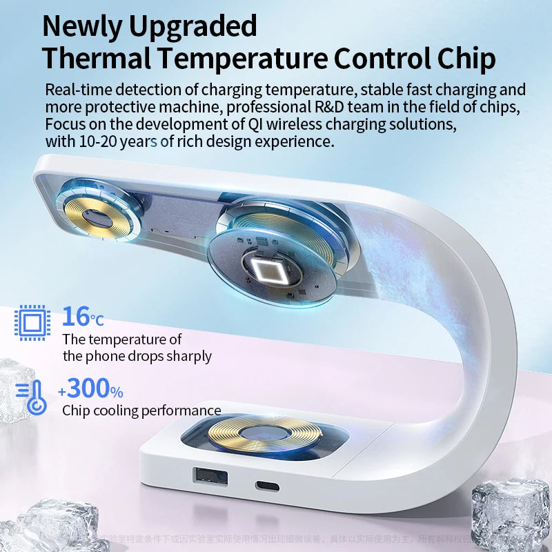 4-in-1 Metal Magnetic Wireless Charging Station 15W – iPhone 12–17, Apple Watch & AirPods