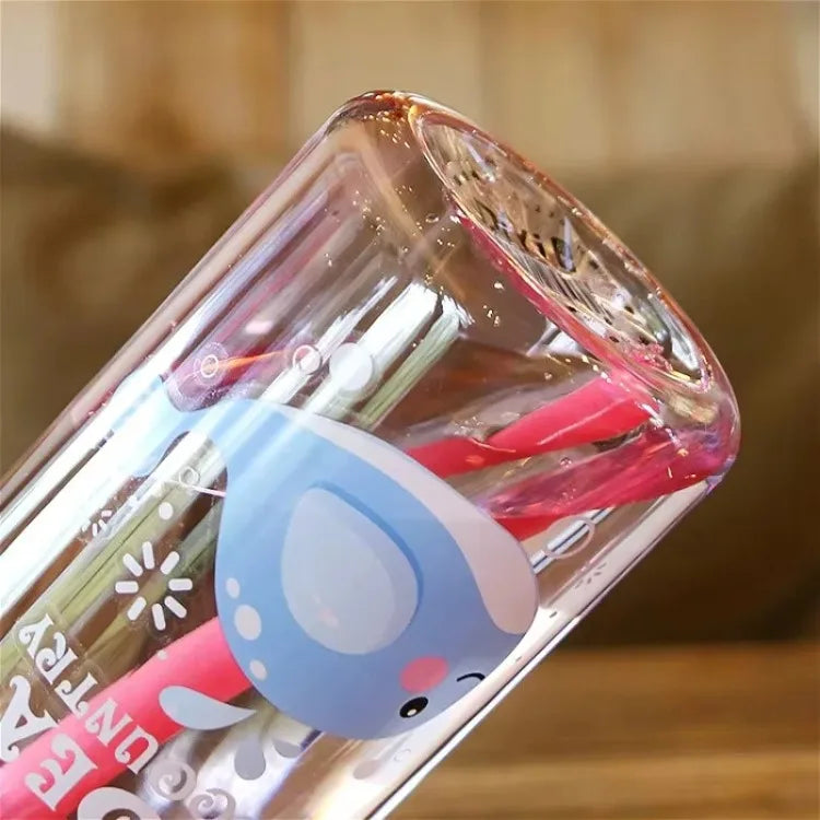 480ml Kids Cartoon Straw Sippy Cup – Portable Leakproof Handgrip Water Bottle for Outdoor Sports