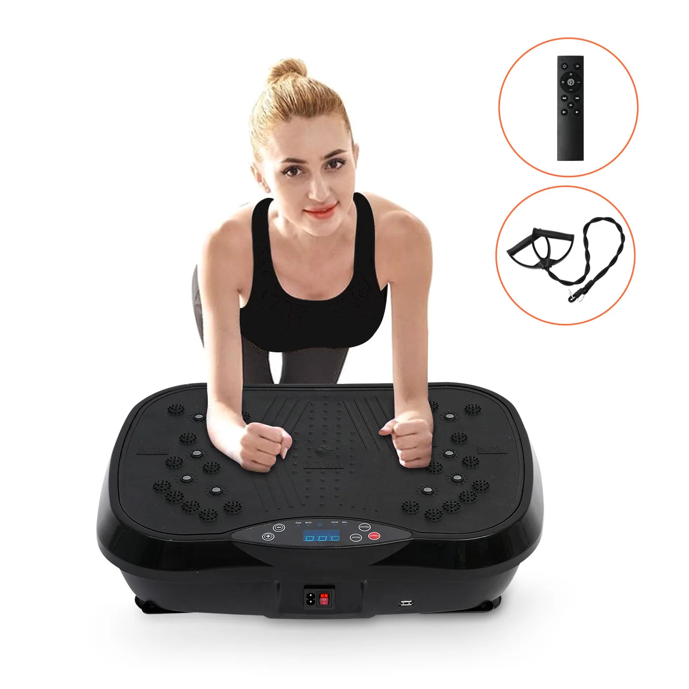 Vibration Plate Exercise Machine — 200W Full-Body Platform with 99 Speed Levels, Resistance Bands & Remote