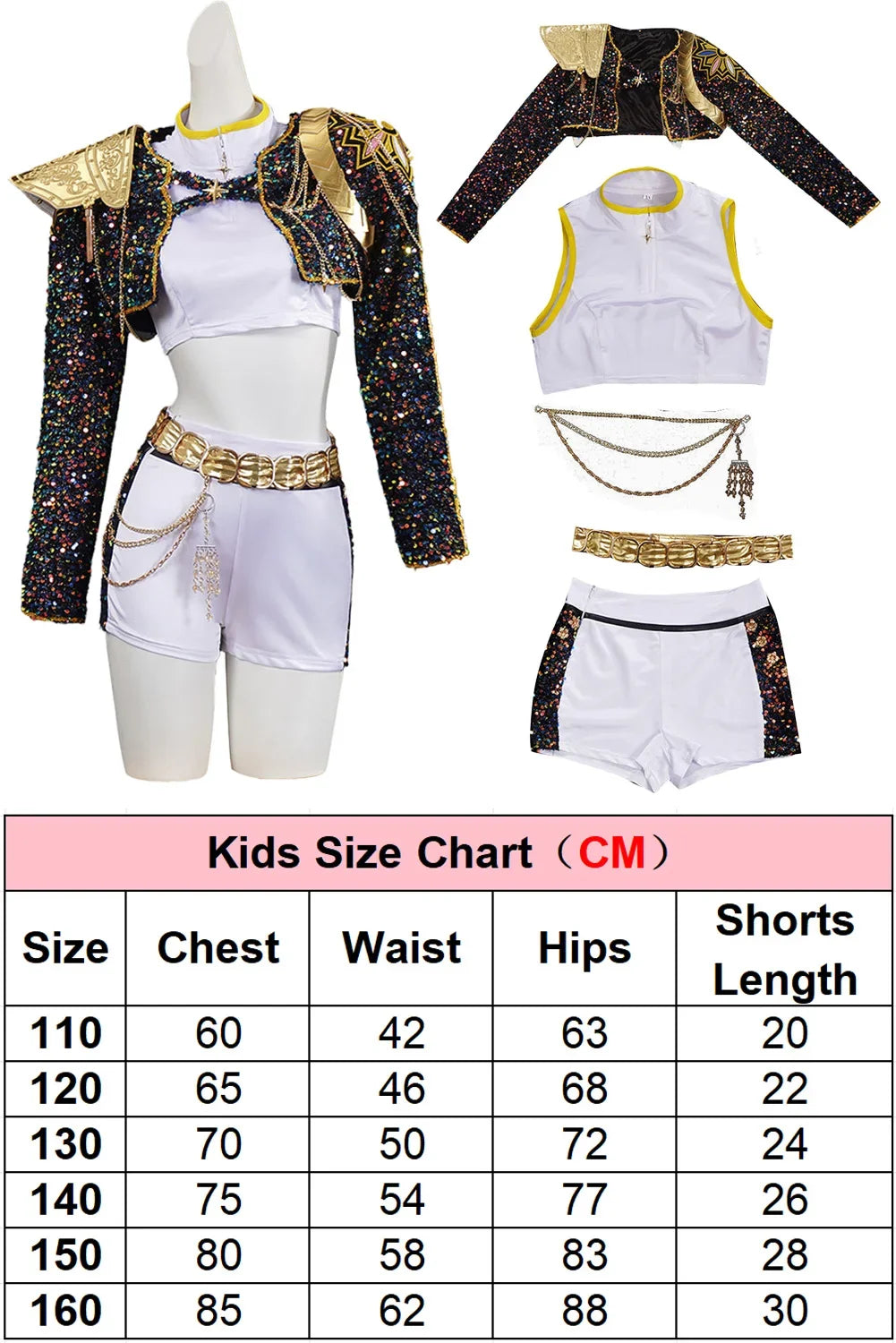 Kids & Adult Black & Gold Cosplay Costume – Halloween Roleplay Uniform