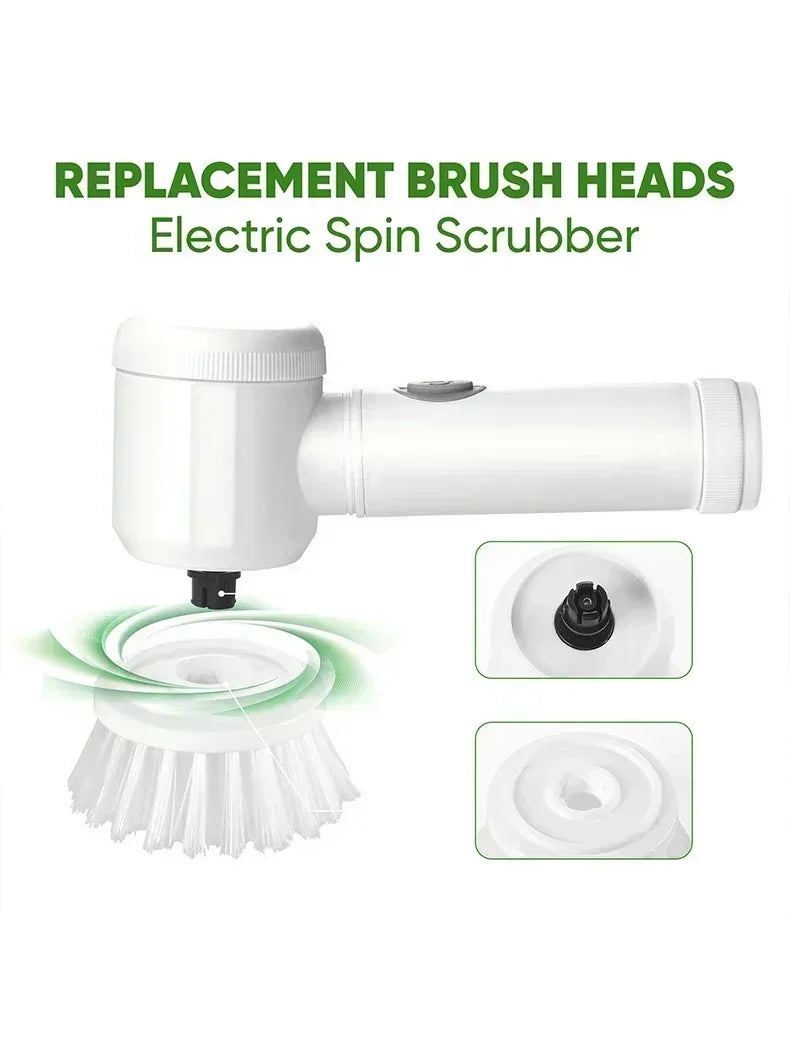 Cordless Spin Scrubber 5-in-1 – USB Rechargeable Electric Cleaning Brush for Bathroom, Kitchen & Tile