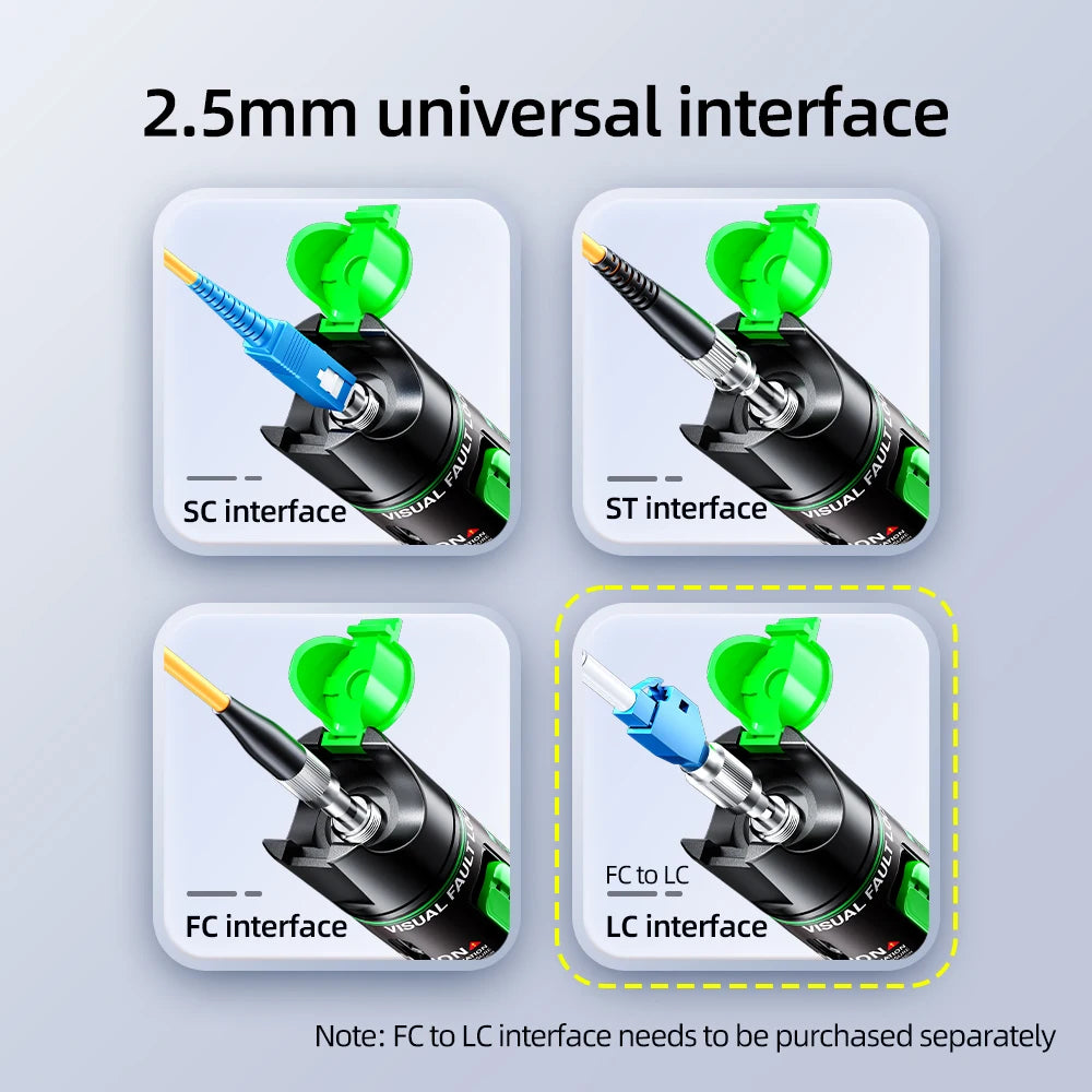 Rechargeable Green VFL Fiber Optic Tester – 15mW to 100mW Visual Fault Locator Pen
