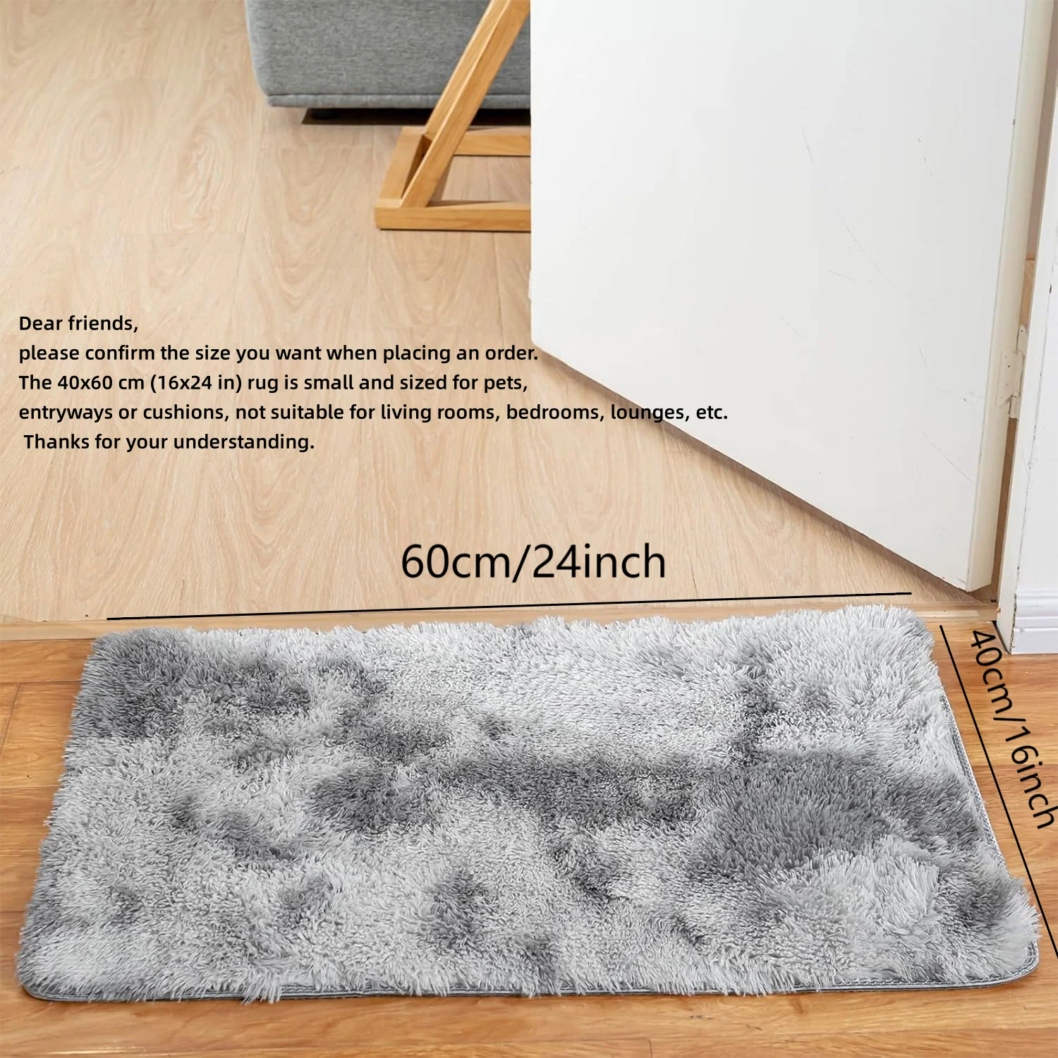 VIKAMA Tie-Dye Plush Carpet — Soft Fluffy Non-Slip Area Rug for Living Room, Kids Room & Baby Crawling