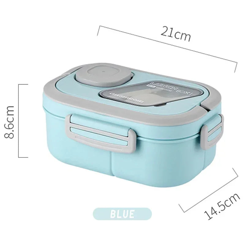 1200ml Wheat Straw Lunch Box – Leakproof Bento with Utensils