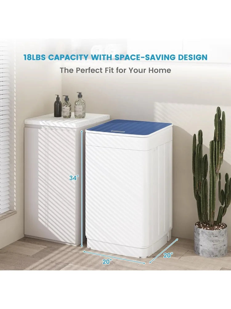 18 Lbs Washer & 10 Lbs Dryer Combo | Full Automatic, 7 Wash Programs, 5 Dry Modes, Stainless Steel Tub, Apartment, Dorm & RV