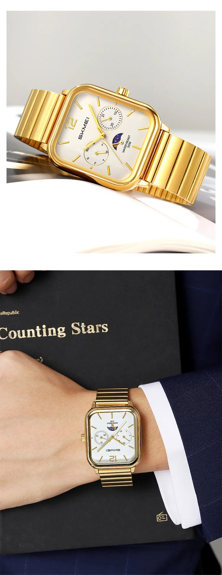 SKMEI Men's Luxury Business Quartz Watch | Waterproof Calendar Week Display Casual Wristwatch