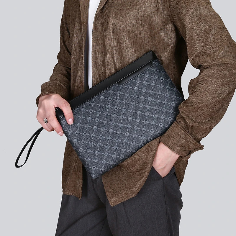 Luxury Design Business Men Day Clutch Bag Durable Soft PU Leather Money Pouch Bag Fashion Male Cardholder Case Phone Handbags