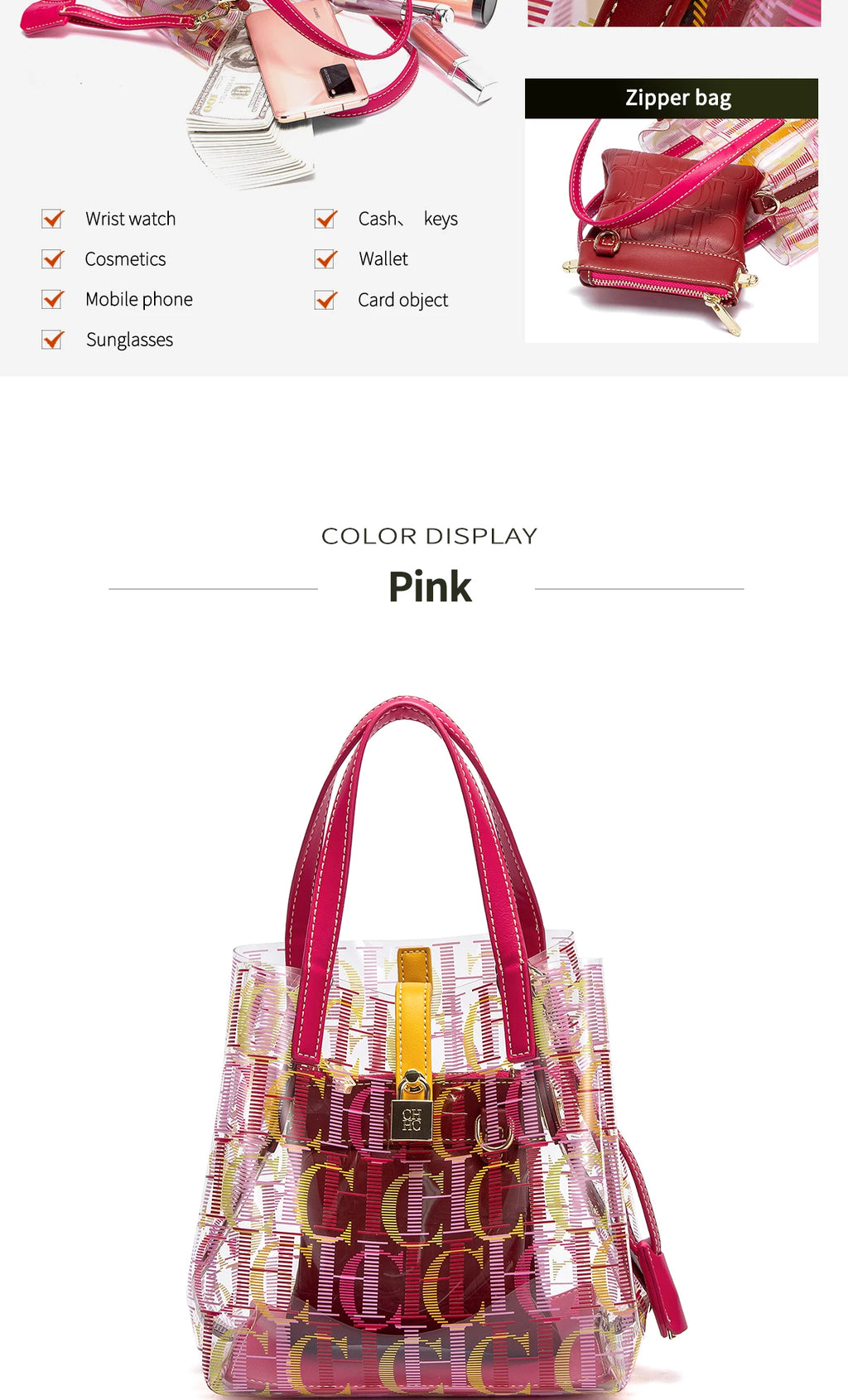 CH Transparent Luxury Shoulder Bag – Creative Personalized Fashion Design Handbag for Women 2026