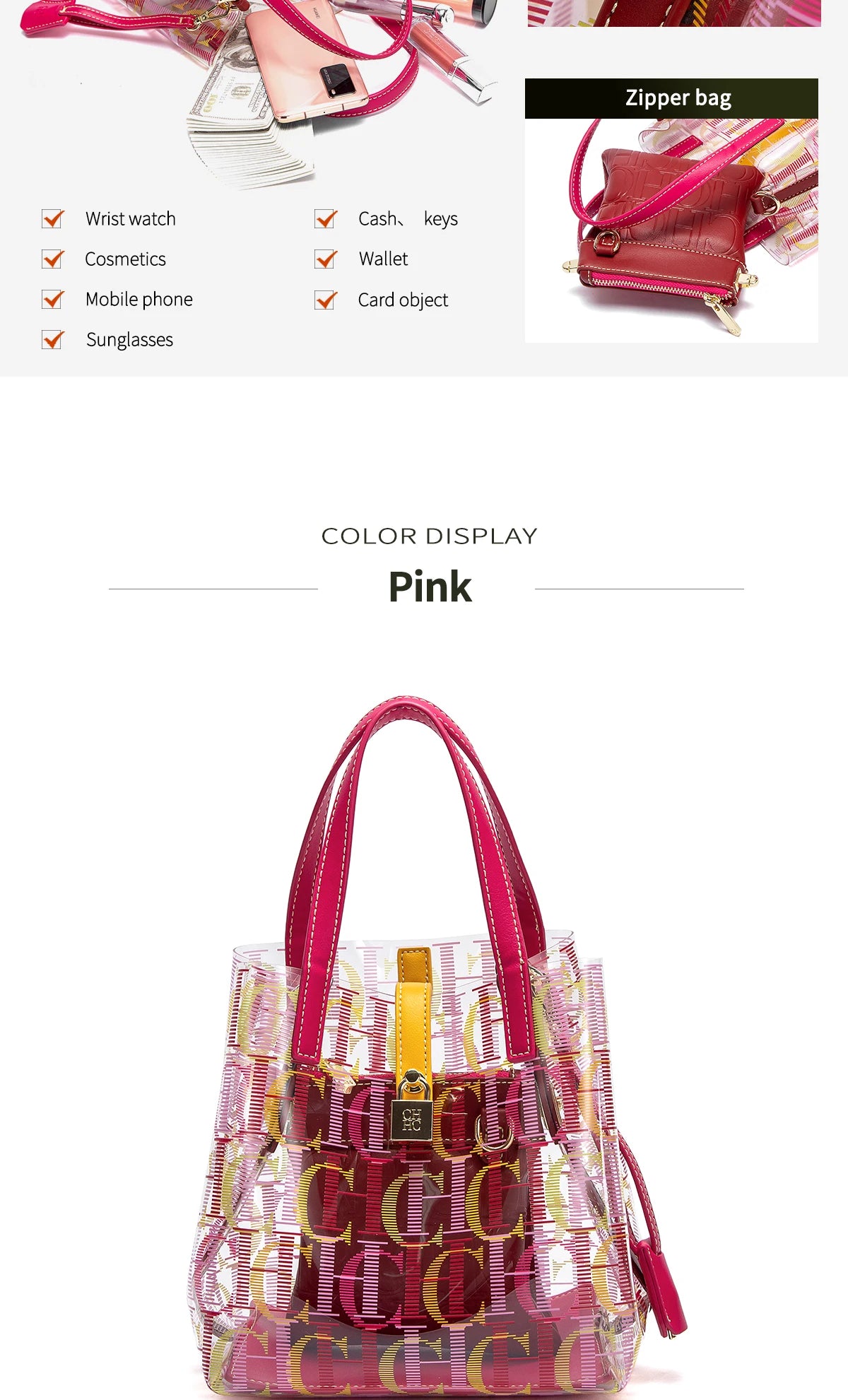 CH Transparent Luxury Shoulder Bag – Creative Personalized Fashion Design Handbag for Women 2026
