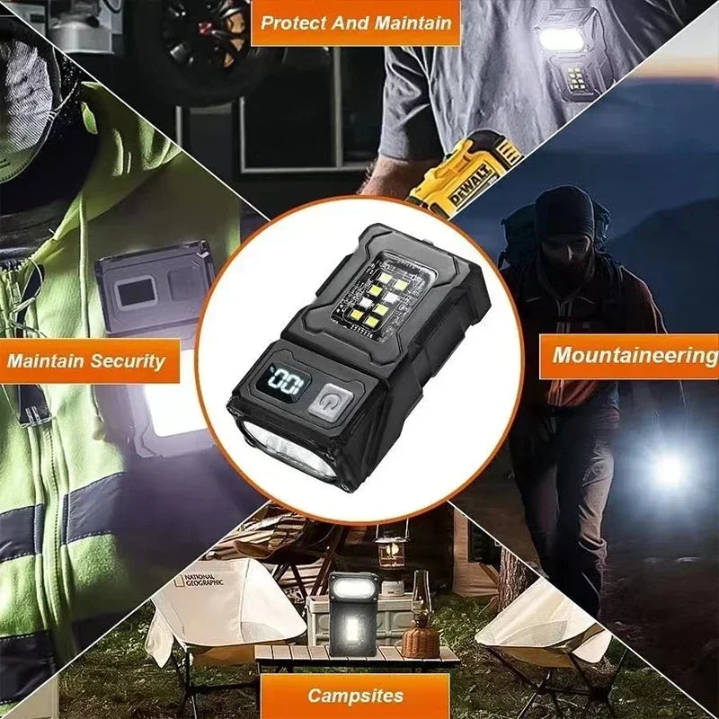 Rechargeable EDC Magnetic Mini Work Light – Adjustable LED Camping Lamp for Hiking, Fishing & Emergencies