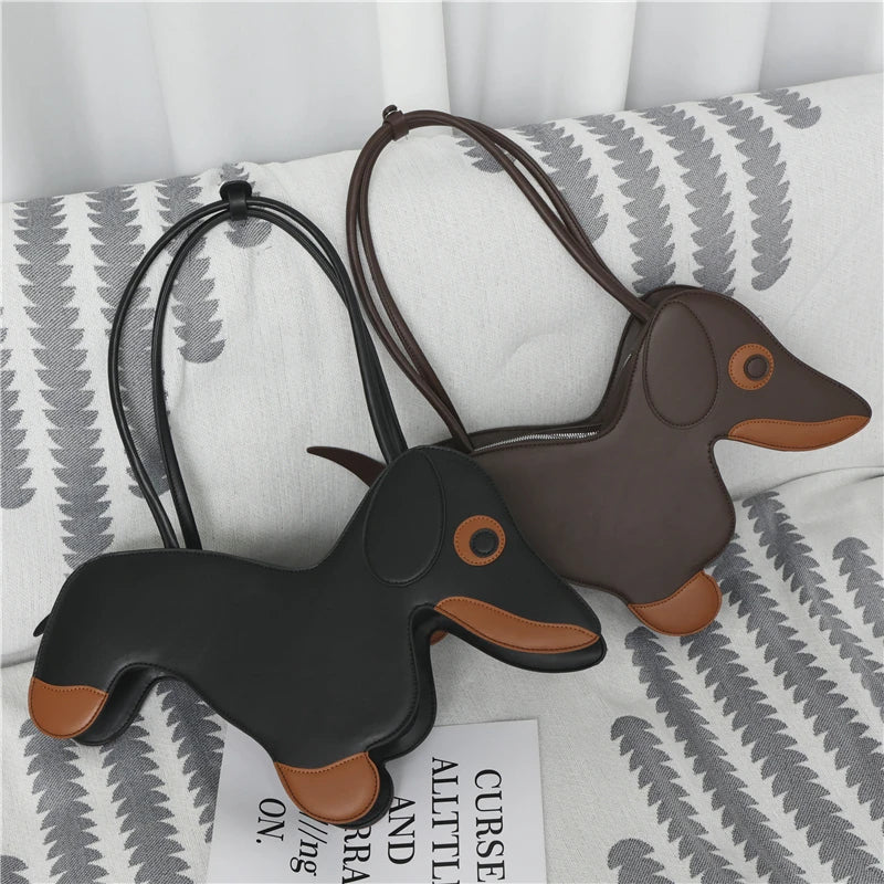 Sausage Dog Novelty TPU Tote Bag – Cute Doll Top Handle Shoulder Bag for Women