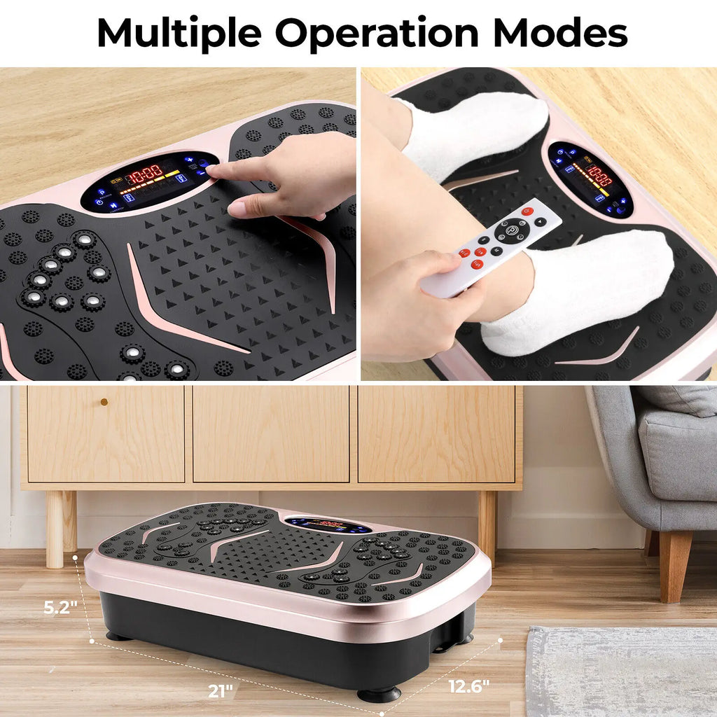 Vibration Plate Exercise Machine – Whole Body Workout Platform with Loop Bands for Home Training