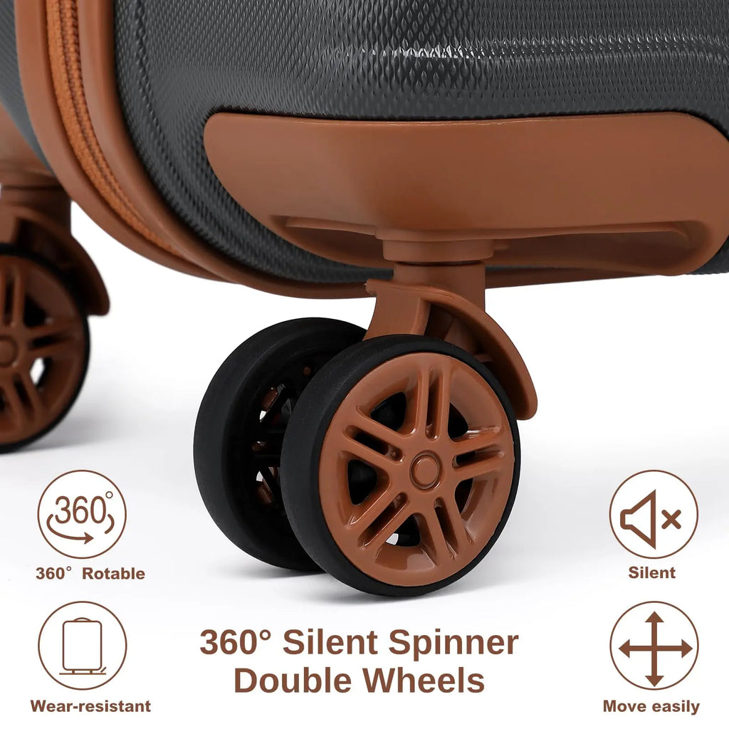 KONO 4/5/6-Piece Hardshell Luggage Set with Toiletry Bag — TSA Lock Spinner Wheels Travel Suitcase