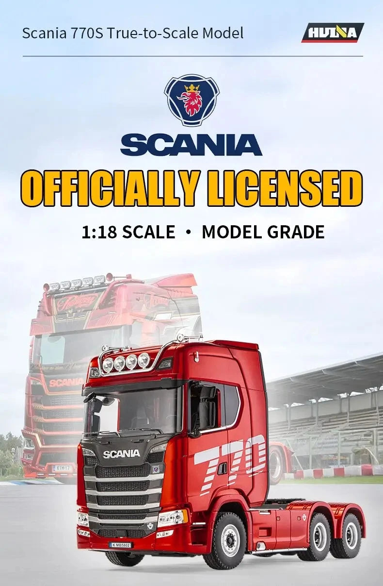 HUINA 1501 1:18 Scale RC Semi Trailer Truck with Sound & Lights – 770S Flatbed Engineering Model