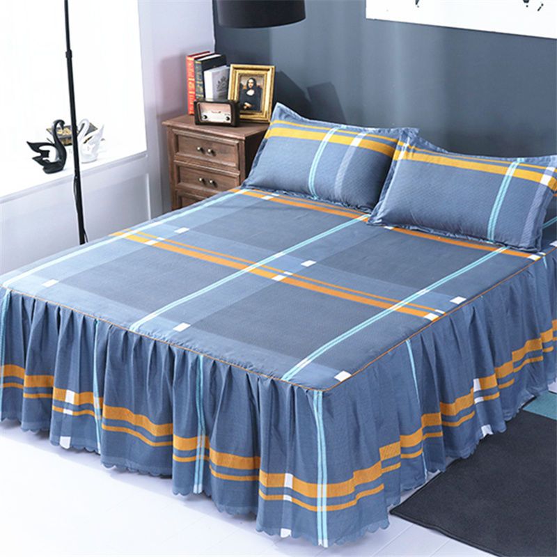 Cotton Quilted Bed Skirt – Double-Thickened Non-Slip Breathable Mattress Cover