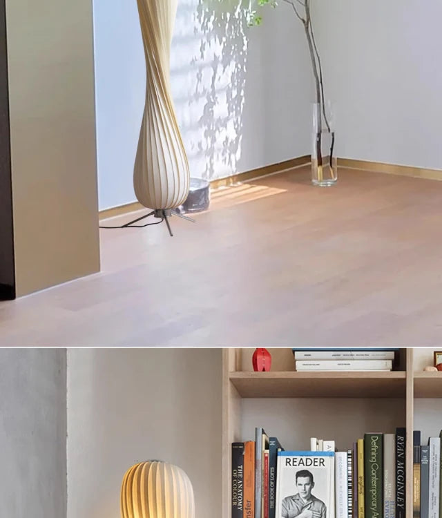 Sculptural Floor Lamp – Twisted Shade Design