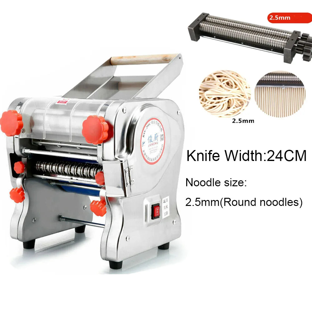 550W Electric Pasta & Noodle Maker — Stainless Steel Dual Knife Dumpling Skin Roller