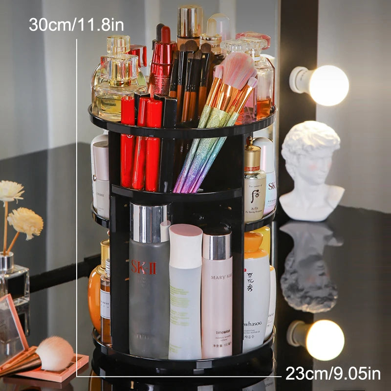 360° Rotating Adjustable Skincare Storage Rack
