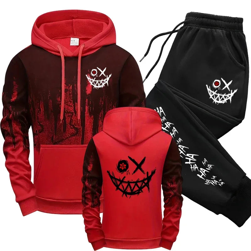 Men's Splash Ink Print Hoodie & Sweatpants Set – Versatile Casual Daily Sport Tracksuit