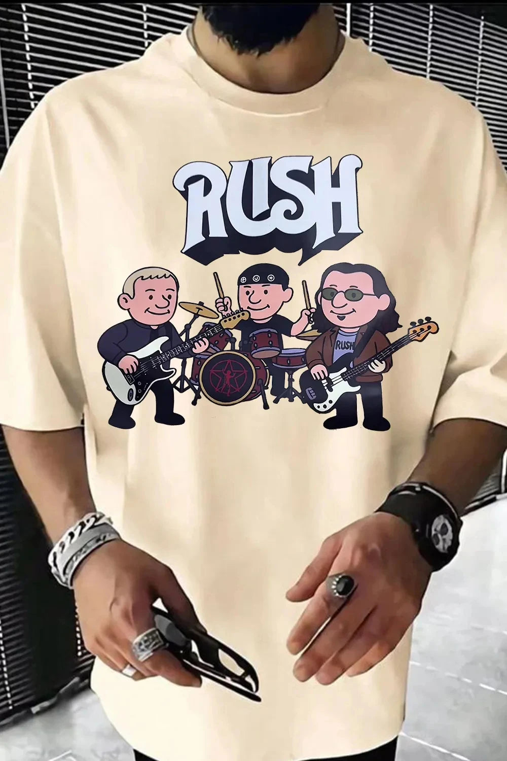 Rush Band Graphic T-Shirt — Unisex Cotton Short Sleeve Casual Loose Tee