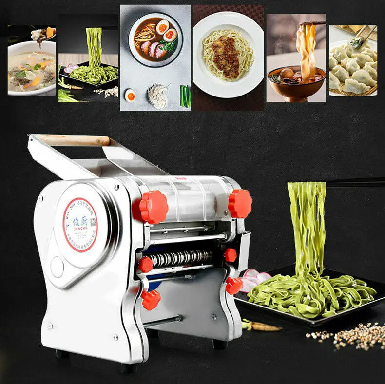 550W Electric Pasta & Noodle Maker — Stainless Steel Dual Knife Dumpling Skin Roller