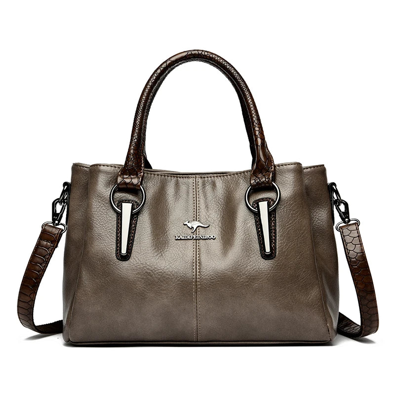 Luxury Soft Leather Large Capacity Tote Crossbody Bag – Elegant Shoulder Handbag for Women