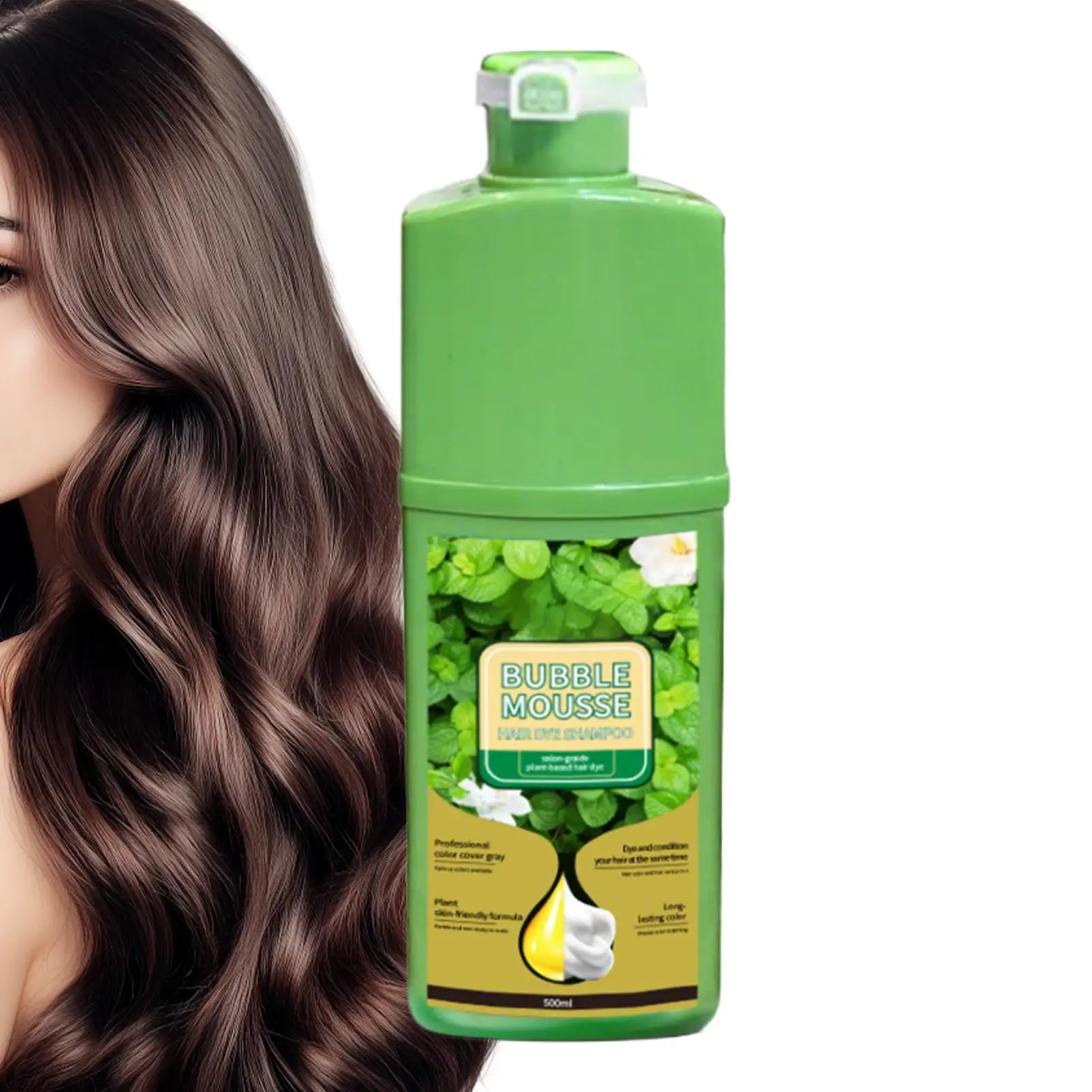 Natural Plant Herbal Hair Dye Shampoo 5 Minutes Change Hair Color Non-irritating Repairs Gray White Hair Care Products Women Men