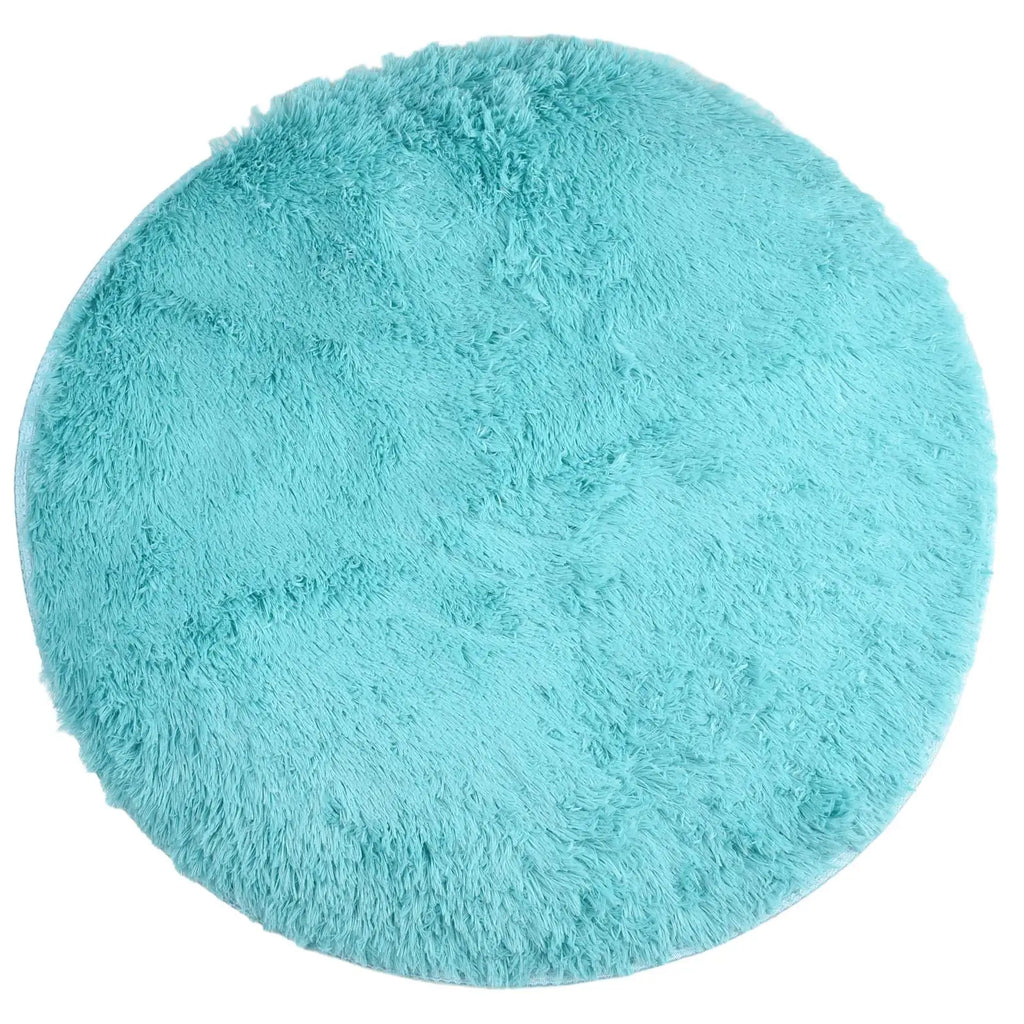 Super Soft Shaggy Area Rug – Anti-Slip 4cm Pile Round Rug for Living Room & Bedroom, 12 Colors & 3 Sizes