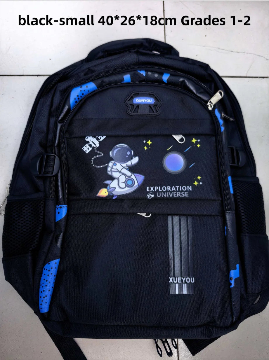 Astronaut Kids School Backpack – Waterproof Oxford Cartoon Book Bag for Boys & Girls Ages 2–16