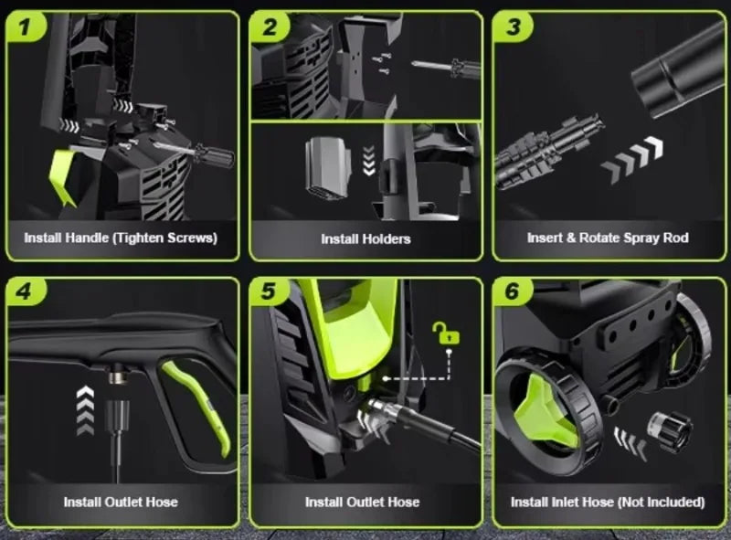 Electric Pressure Washer – Four Nozzles & Foam Cannon