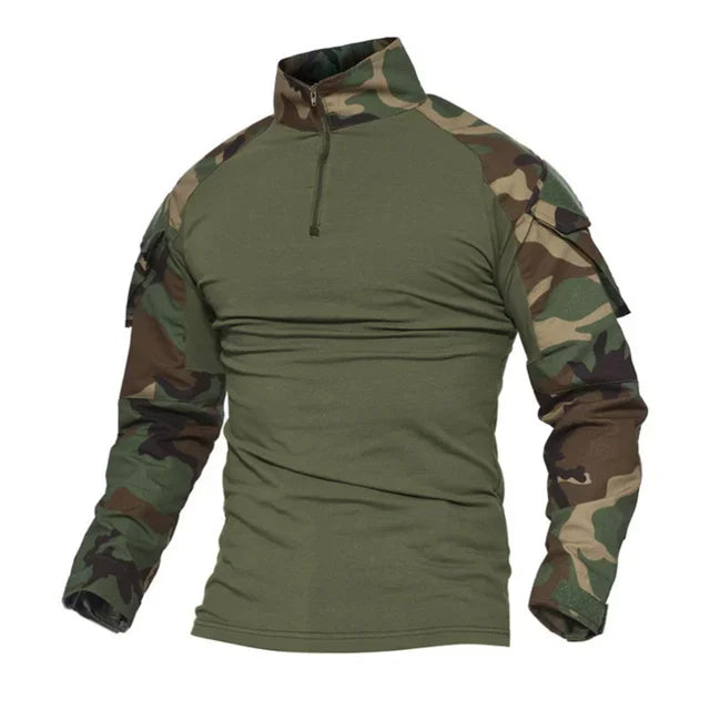 Men's Military Camouflage Long Sleeve Hiking Shirt — Tactical Outdoor Shirt