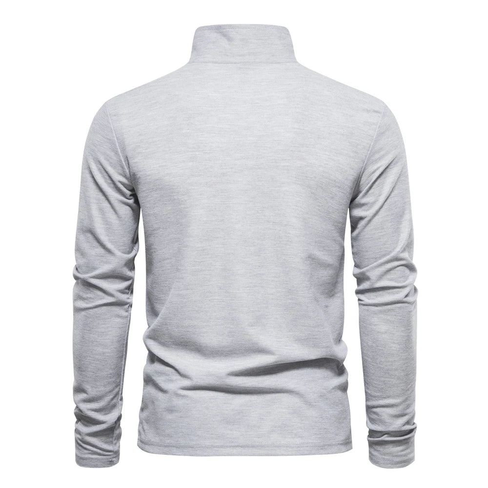 Men's Deer Embroidery Long Sleeve Polo Shirt — Luxury Detail Casual Polo