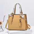Elegant PU Square Tote Bag – Silk Scarf Crossbody Shoulder Handbag for Women