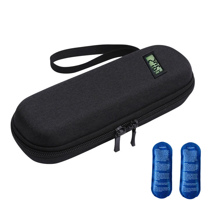 Insulin Cooler Travel Case with Thermometer Display – Waterproof Diabetic Medicine Organizer Bag