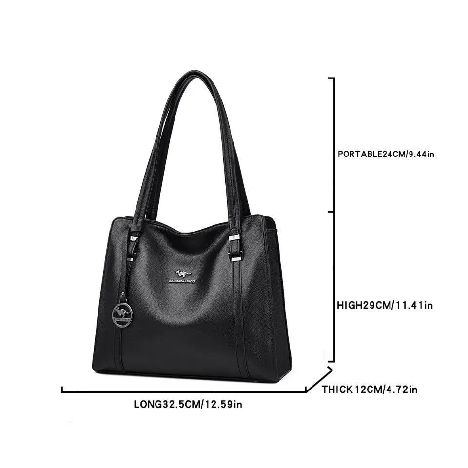 Luxury Soft PU Leather Tote Bag – Large Capacity Sequin Crossbody Shoulder Bag for Women