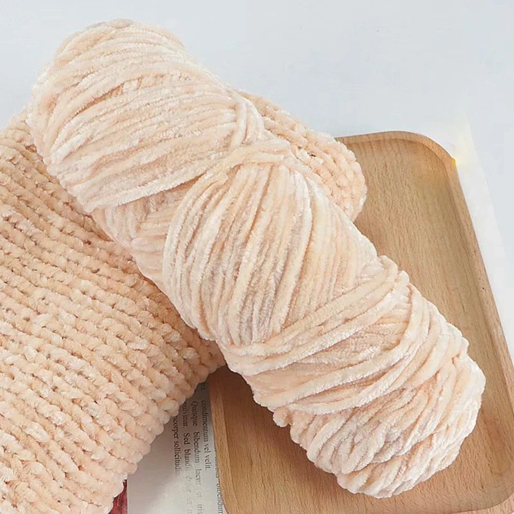 Chenille Soft Velvet Yarn – 95g Blended Knitting Wool for Crochet Scarves, Baby Blankets & Hats