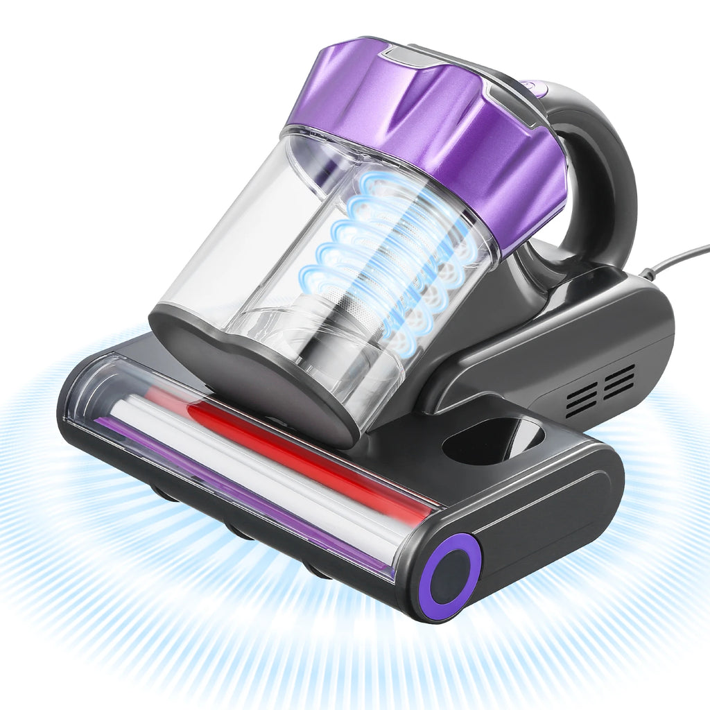 SucceBuy Mattress Vacuum Cleaner – 18Kpa Suction, Dual Dust Bin, HEPA Filter, Heating & Ultrasound