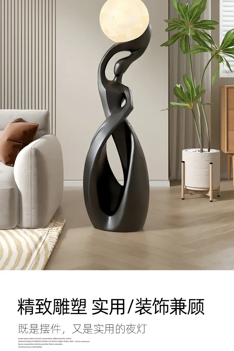 Sculptural Floor Lamp – 82 cm Black or Black-Gold
