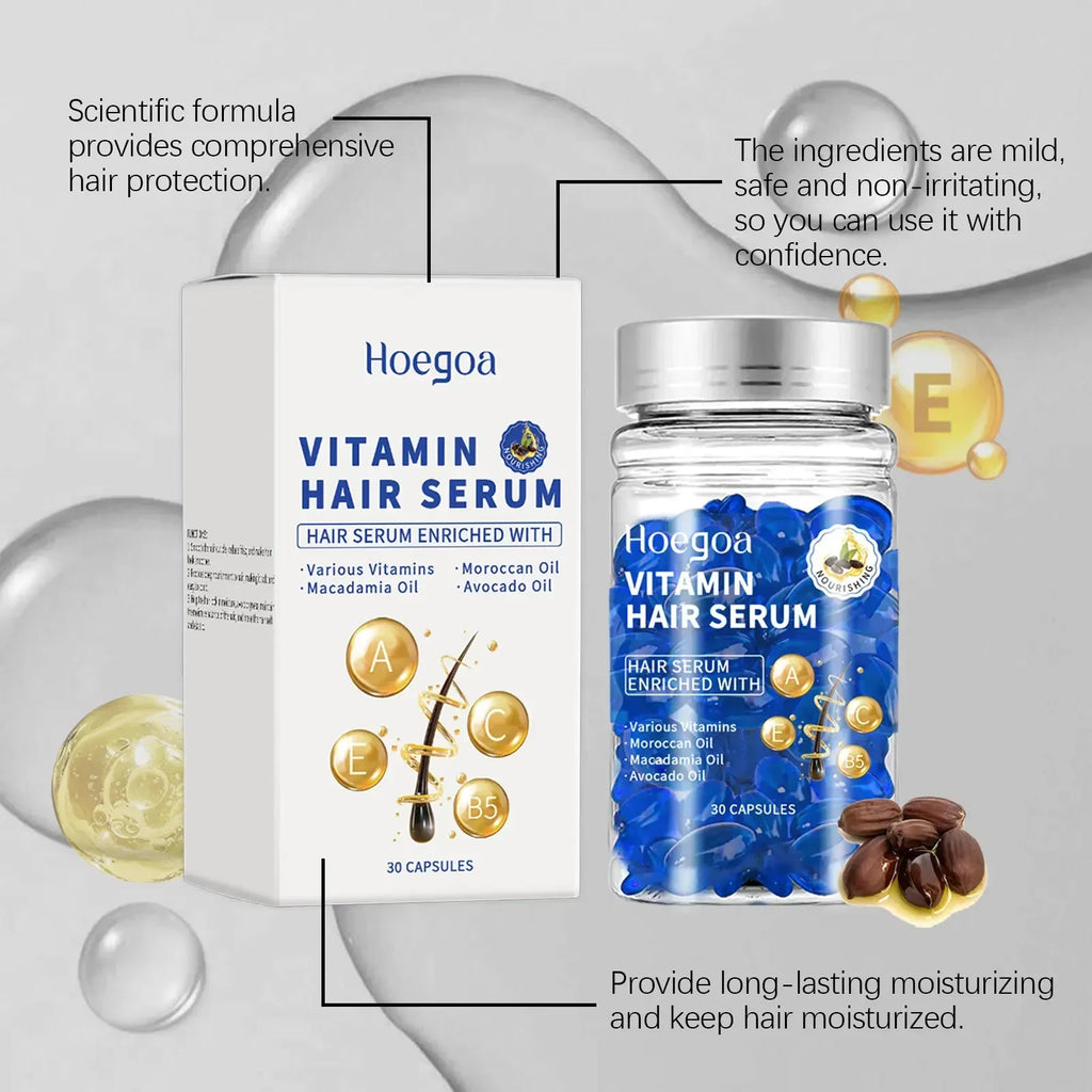 Magic Hair Vitamin Capsule Keratin Oil Fast Restore Hair Soft Smooth Shiny Deep Moisturizer Frizzy Dry Scalp Hair Care Products
